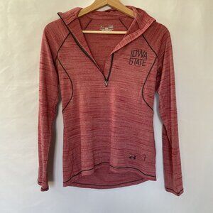 Under Armour fitted coldgear 3/4 zip orange red Iowa State merch women's size S